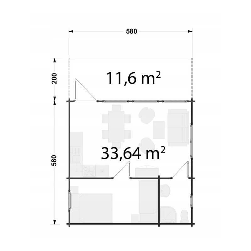 CAŁOROCZNY DOMEK "KLEOME" LETNISKOWY 36 m2 BALI Z TARASEM - obrazek 2