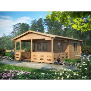 DOM LETNISKOWY "MISKANT" DREWNIANY CAŁOROCZNY 20m² Z TARASEM