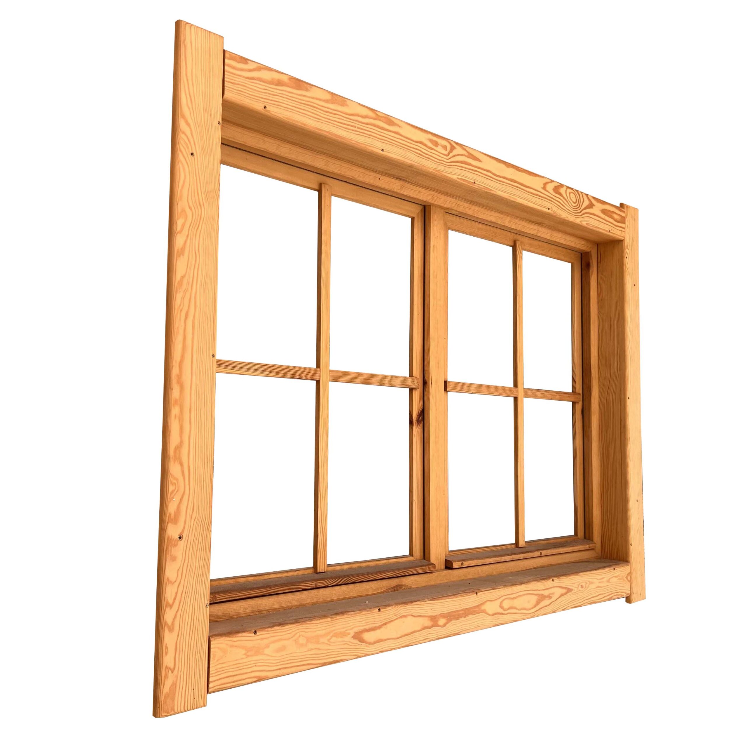 OKNO DREWNIANE STAŁE DWUDZIELNE ZE SZPROSEM I OPASKĄ - obrazek 3