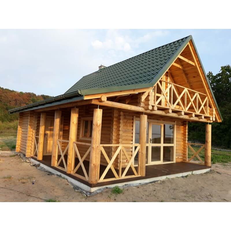 DREWNIANY DOM Z BALA CAŁOROCZNY 74M2 LETNISKOWY