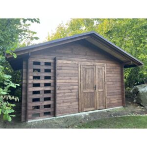 OGRODOWY DOMEK "HIACYNT" DREWNIANY 16 M2 Z DREWUTNIĄ